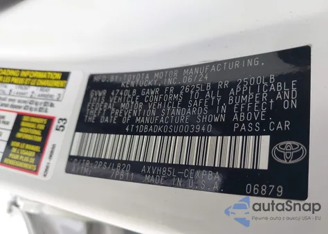 2025 Toyota Camry Xse из США, поврежденный, VIN 4T1DBADK0SU003940